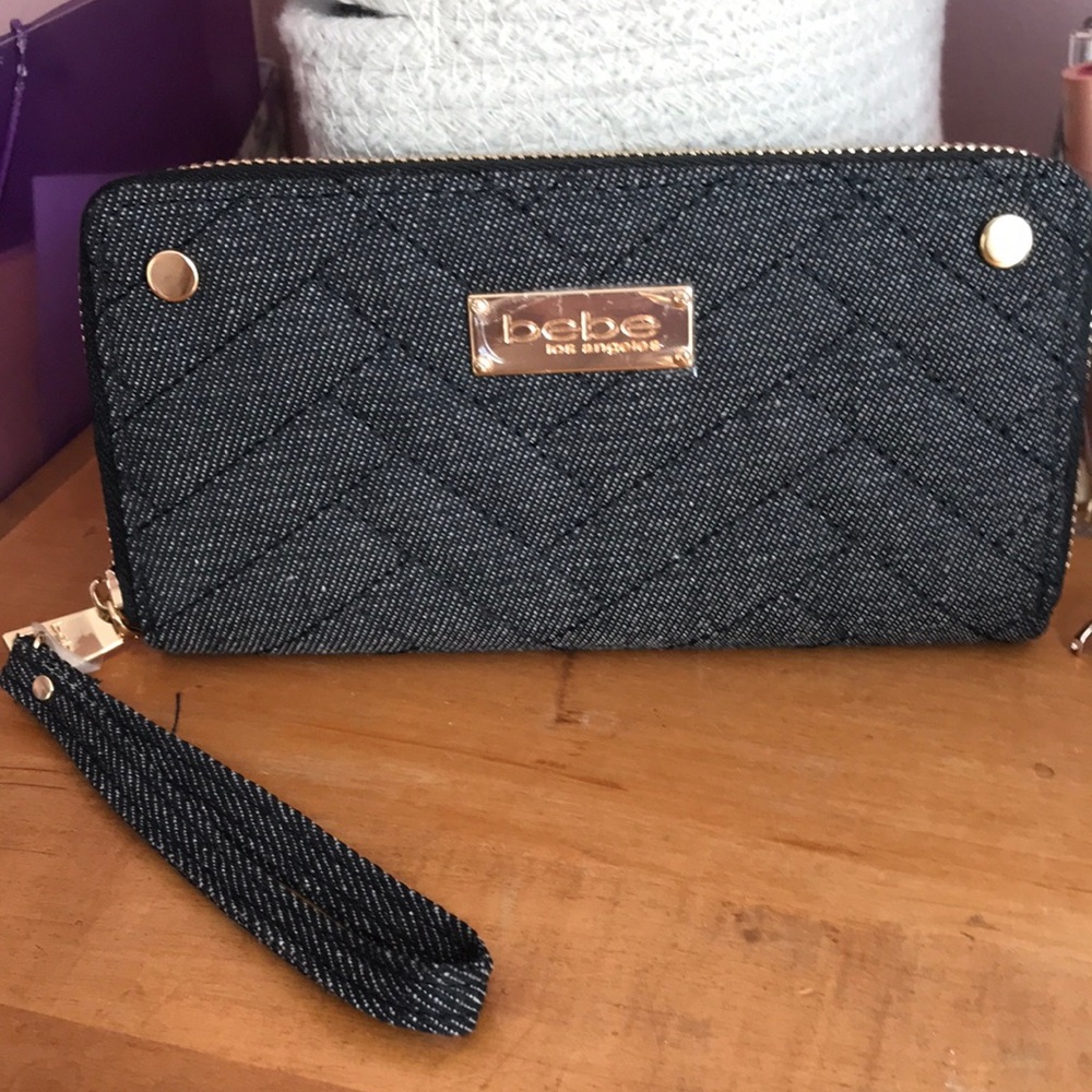 Bebe Black Quilted Women's Wallet